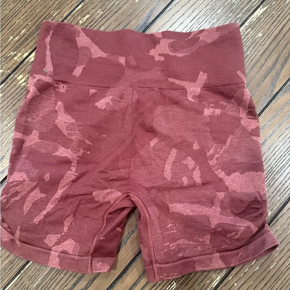 Gymshark Pink Camouflage Bike Shorts